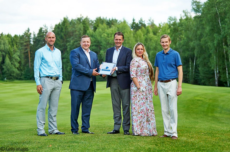 Scott McLean, European Tour Greenkeeping Consultant, Andrei Dukhovny, Director of Moscow Country Club, David MacLaren, Head of European Tour Properties, Mary Bazhenova, Golf Membership Manager of Moscow Country Club and Konstantin Gribkov, Golf Director of Moscow Country Club