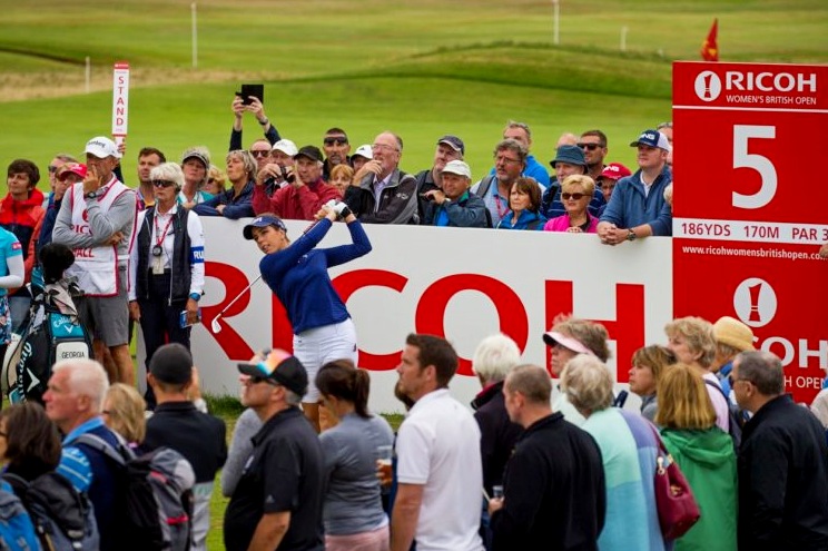 Georgia Hall heads into the final round of the Ricoh Women’s British Open just one stroke behind leader Pornanong Phatlum