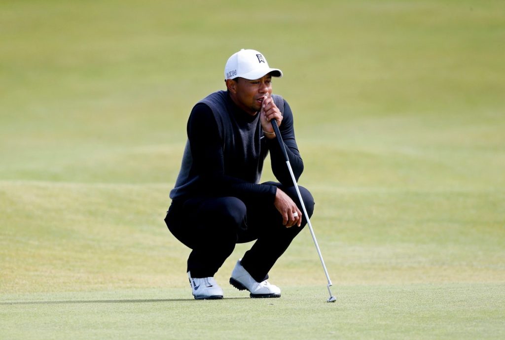 Tiger Woods on the green during the Champions Challenge at St Andrews, Fife in 2015