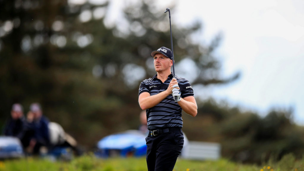 Matt Wallace set the clubhouse target on day two of the British Masters