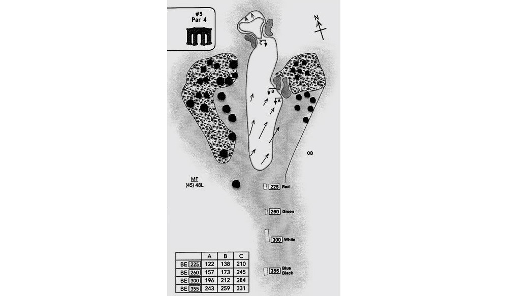 Fifth hole schematic rendering