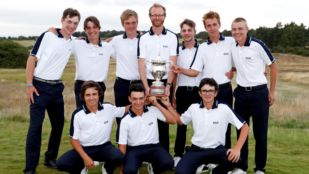 Europe win Jacques Léglise Trophy after defeating Great Britain and Ireland 15 ½ - 9 ½ at Aldeburgh Golf Club in England.