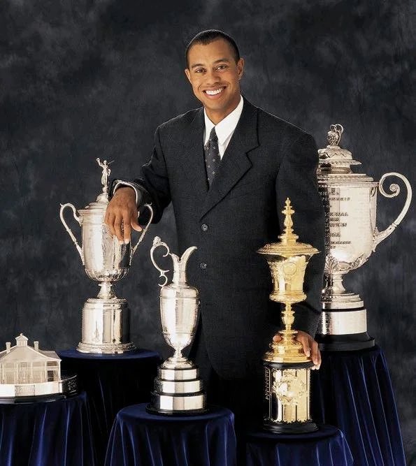 Tiger Woods with all four Majors and the Players in 2001
