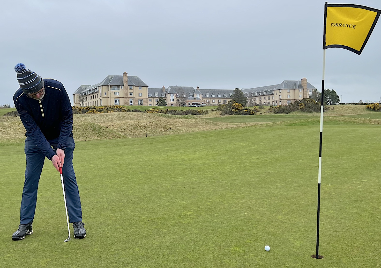 Mark Flanagan putting on the Torrance course at Fairmont St Andrews