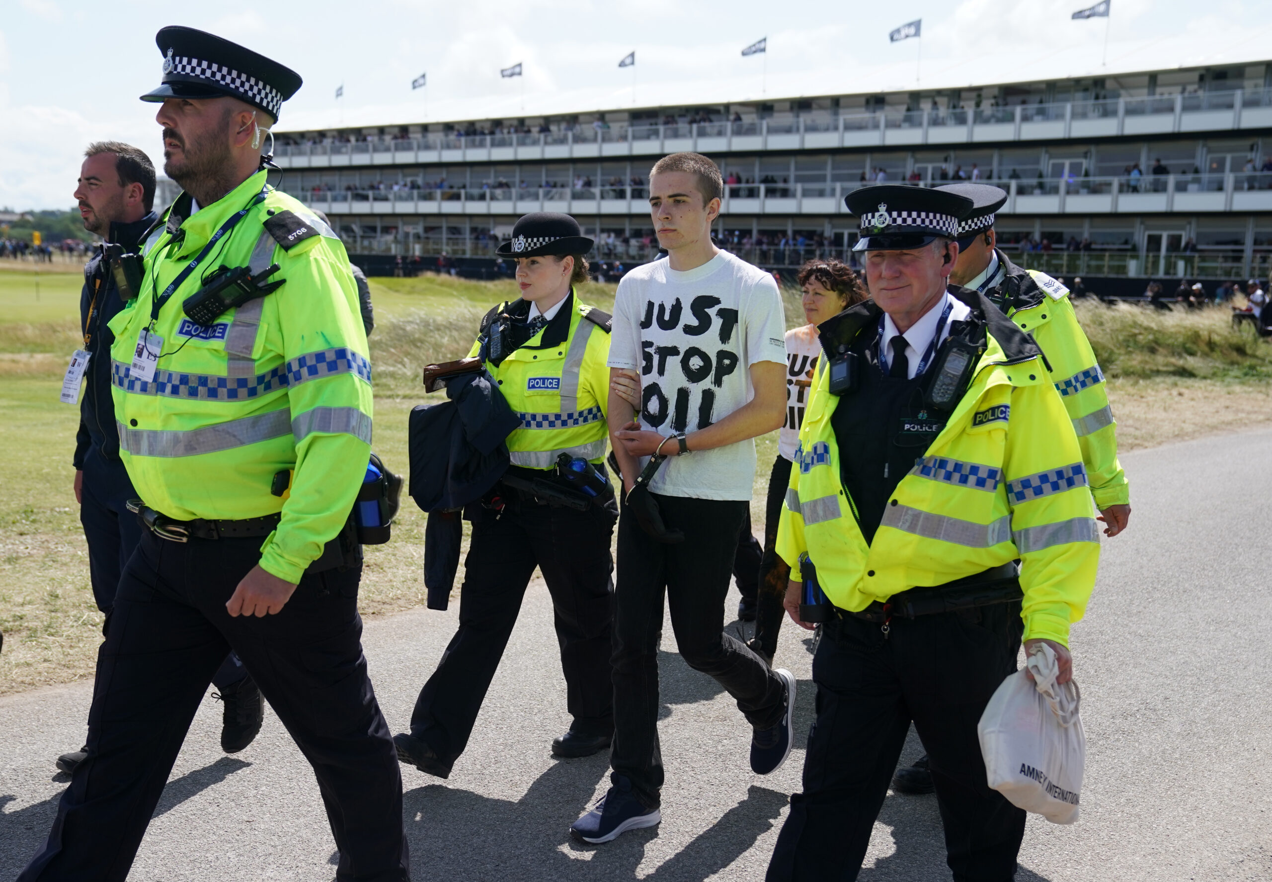 A Just Stop Oil protester is arrested by police