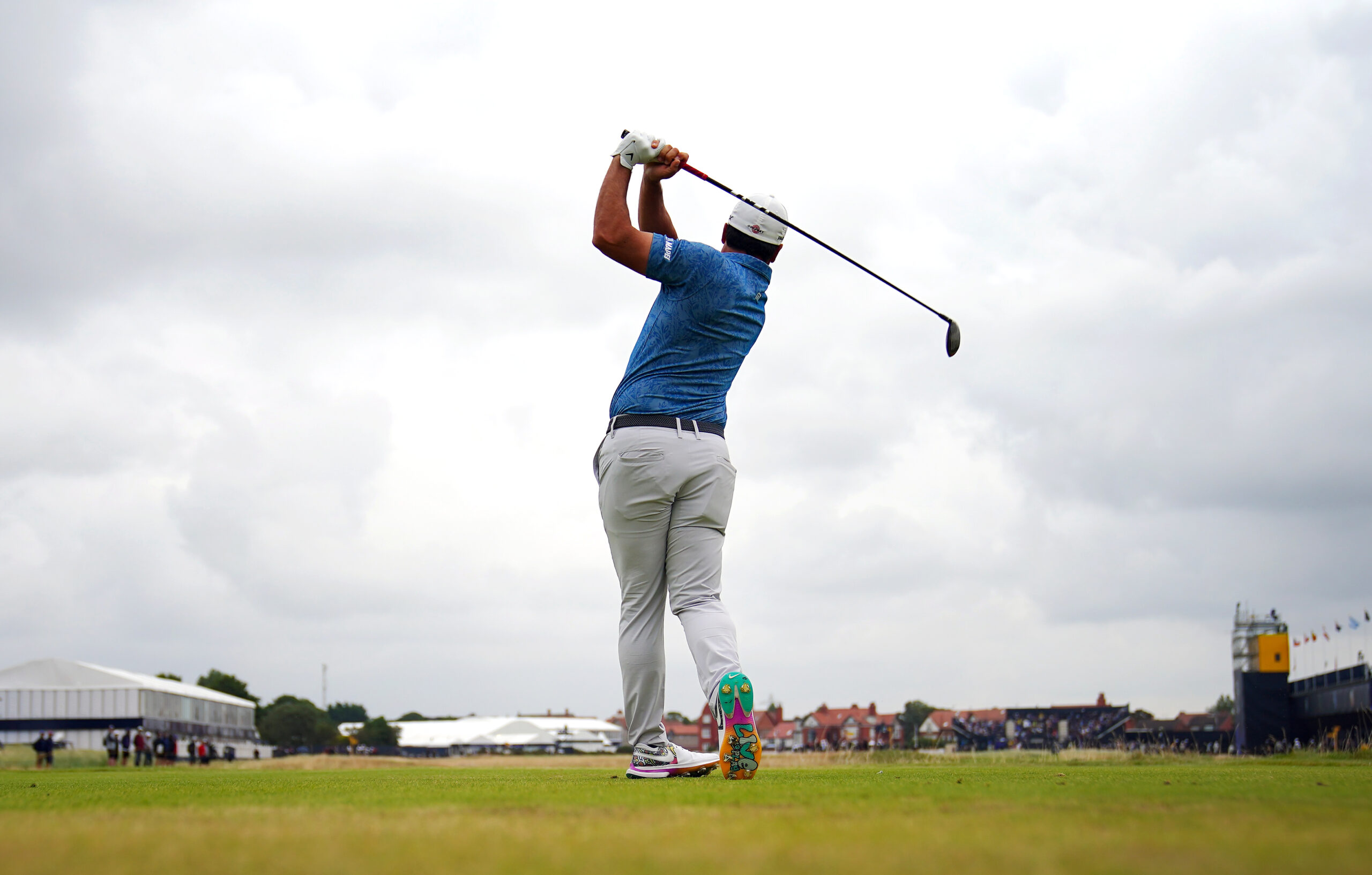Spain’s Adrian Otaegui tees off on day two of The Open at Royal Liverpool