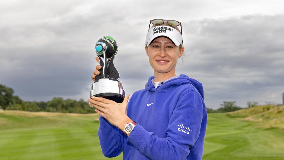 Aramco Team Series - London 2023 R3 - Nelly Korda of the USA with her trophy