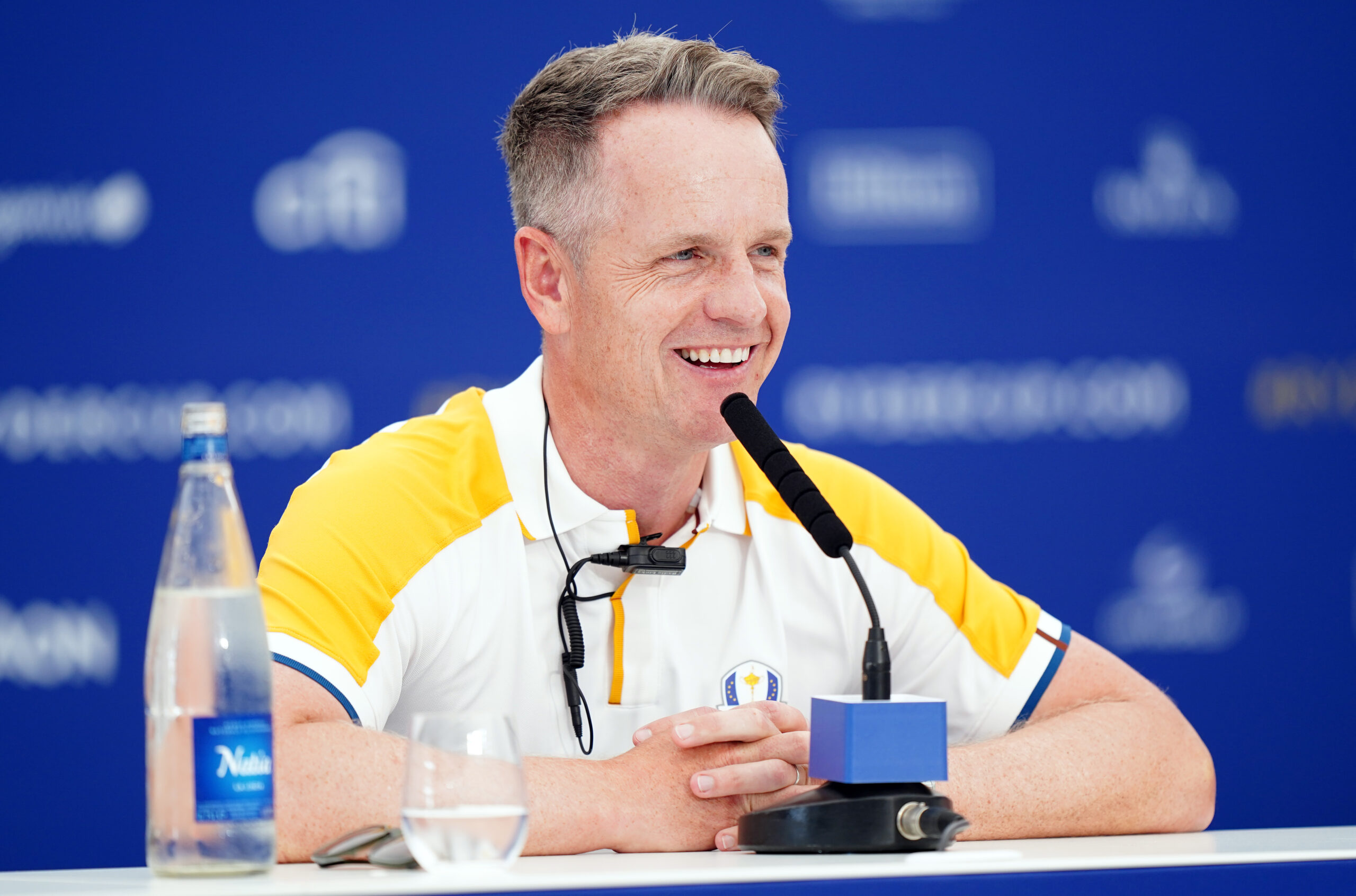 Luke Donald during a press conference