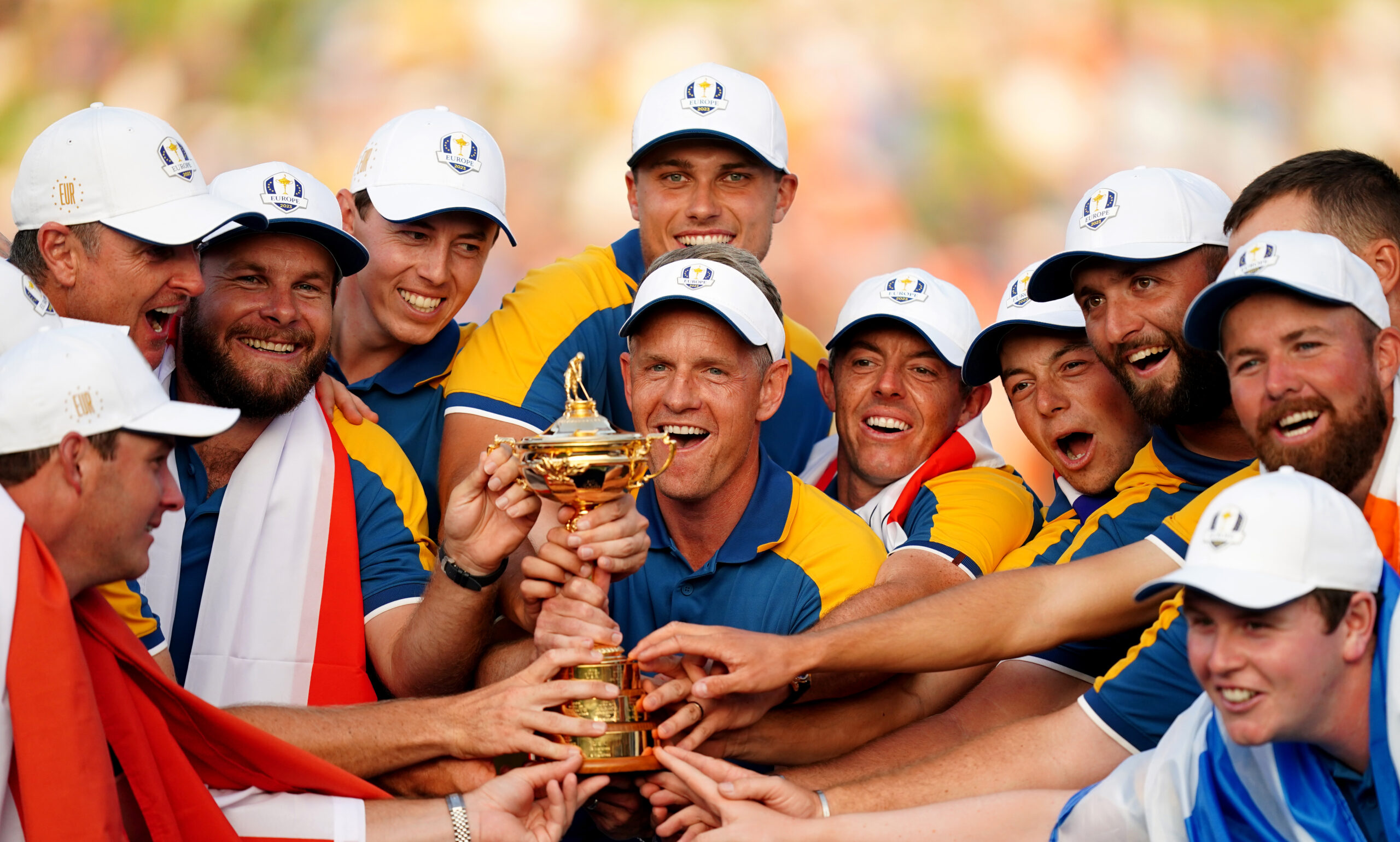 Captain Luke Donald and his team with the Ryder Cup