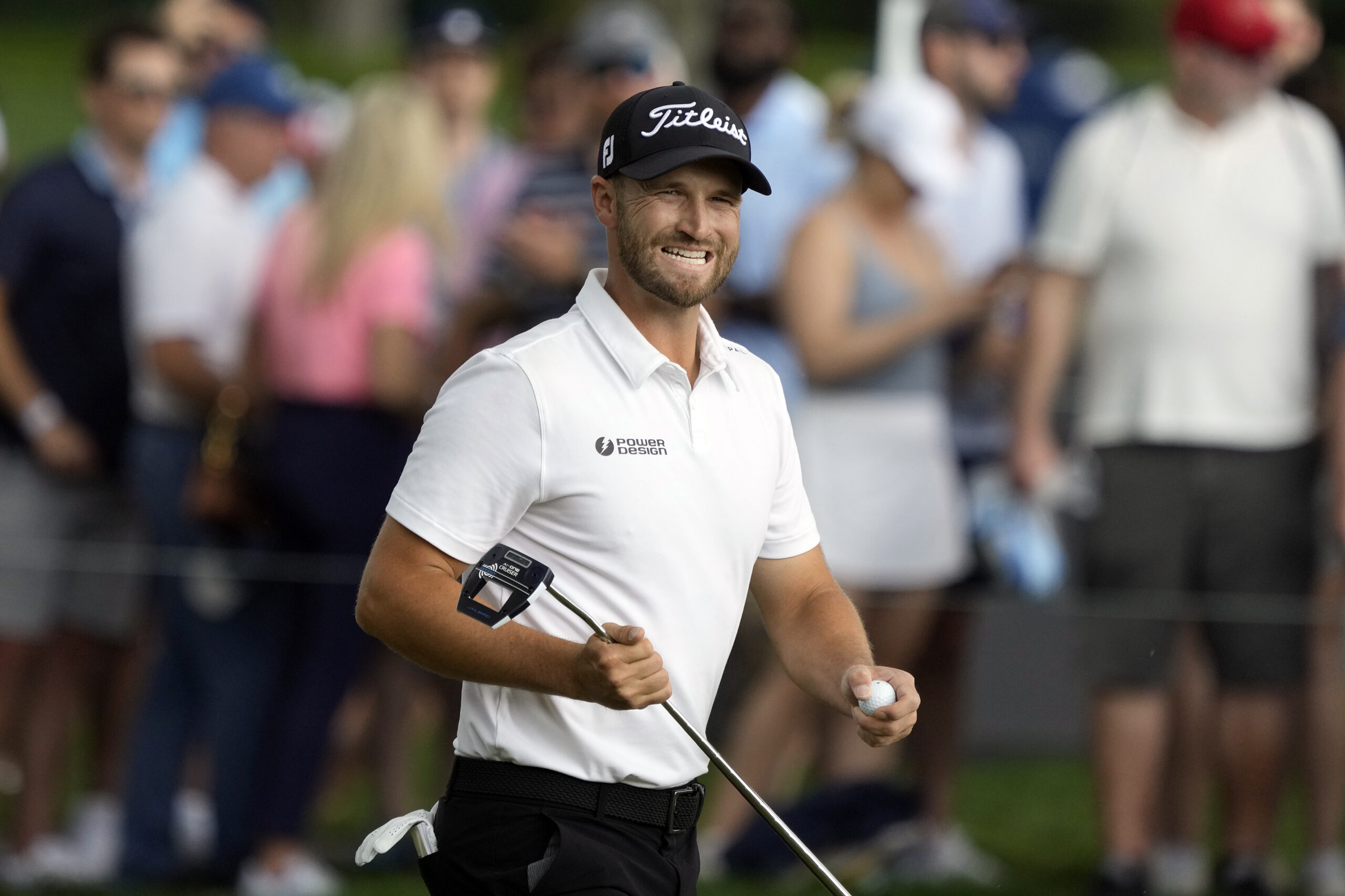 Players Championship 2024 R3 - Wyndham Clark smiles as he walks off the second green