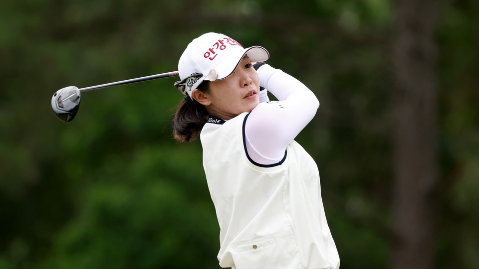 Jin Hee Im of South Korea plays her shot from the 15th tee during the second round of The Chevron Championship