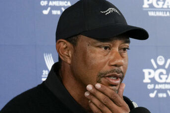 Tiger Woods during a press conference