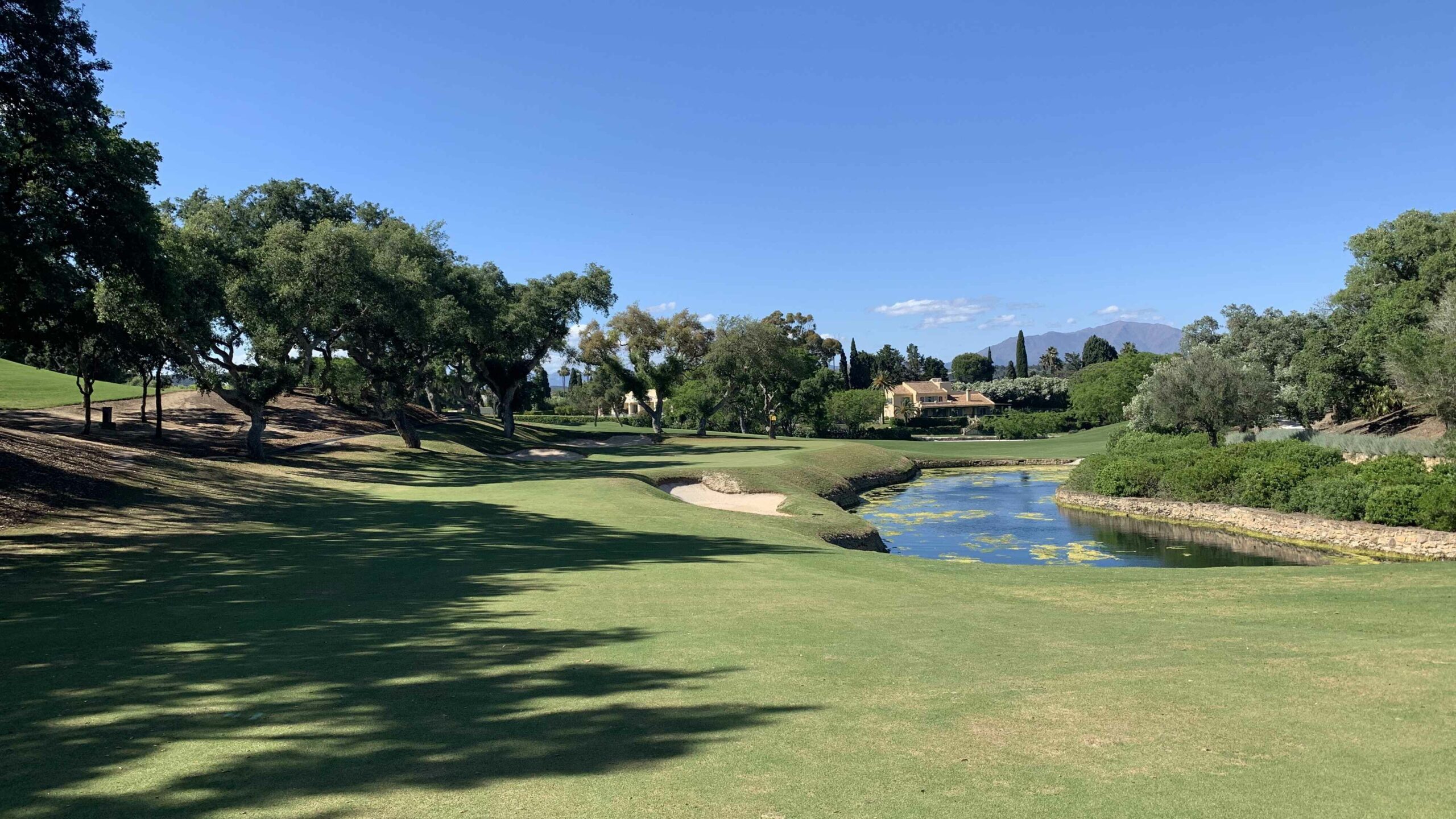 A view of the approach into the 7th green at Real Club de Golf Sotogrande