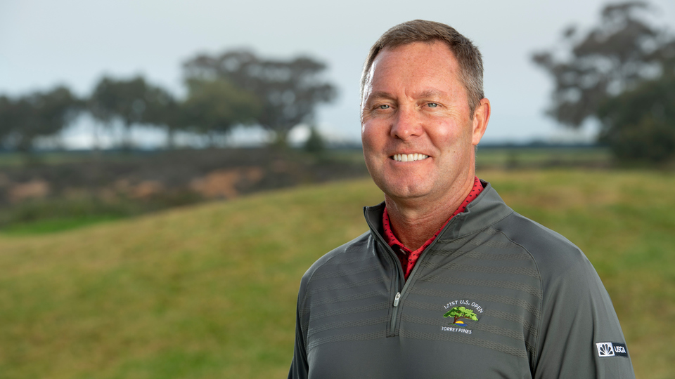 Portrait of Mike Whan at the 2021 US Open at Torrey Pines