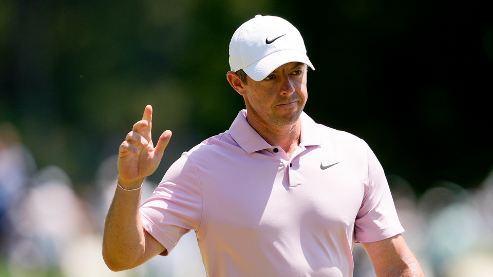 Rory McIlroy (pictured) is tied for the lead at the US Open