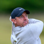 Rory McIlroy watches his shot during the Scottish Open pro-am