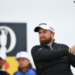 Shane Lowry of Ireland tees off on the third hole on day two of The 152nd Open championship at Royal Troon on July 19, 2024