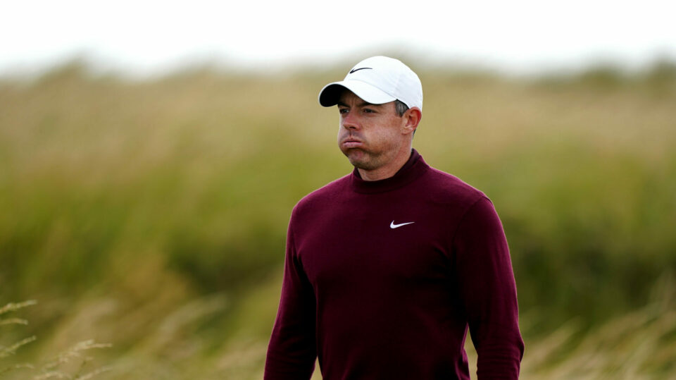 Rory McIlroy looks dejected on the fourth hole during day two of The Open at Royal Troon